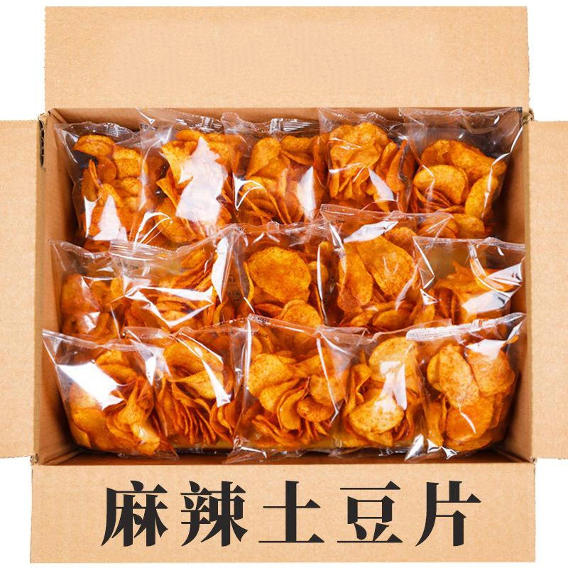 油炸麻辣土豆片土豆薯片食品酥脆浓香休闲零食小吃麻辣味解馋零食