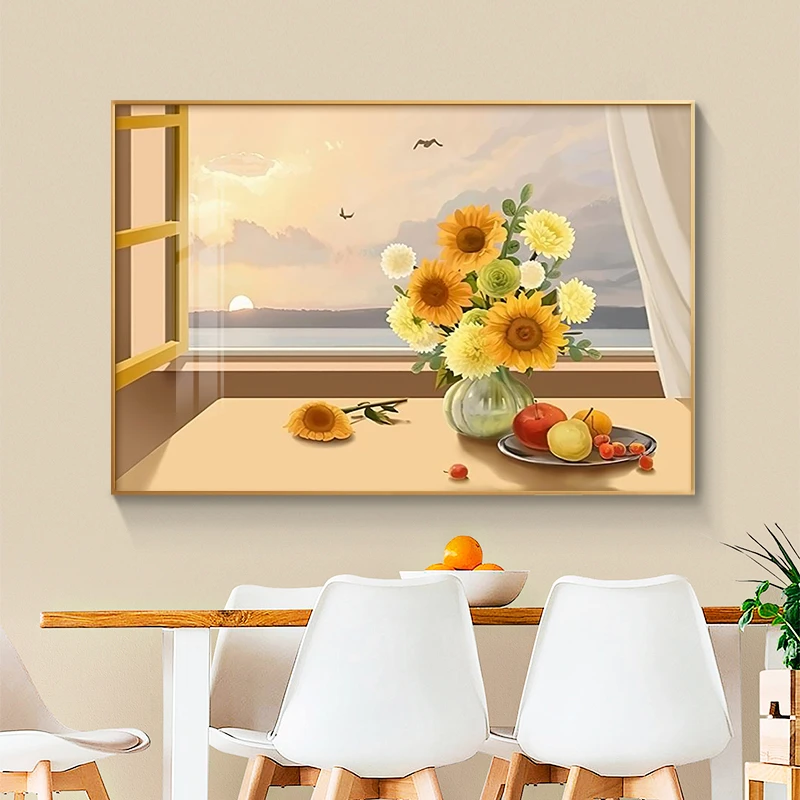 橙意【横版】餐厅横款现代简约风奶油风抽象单幅挂画