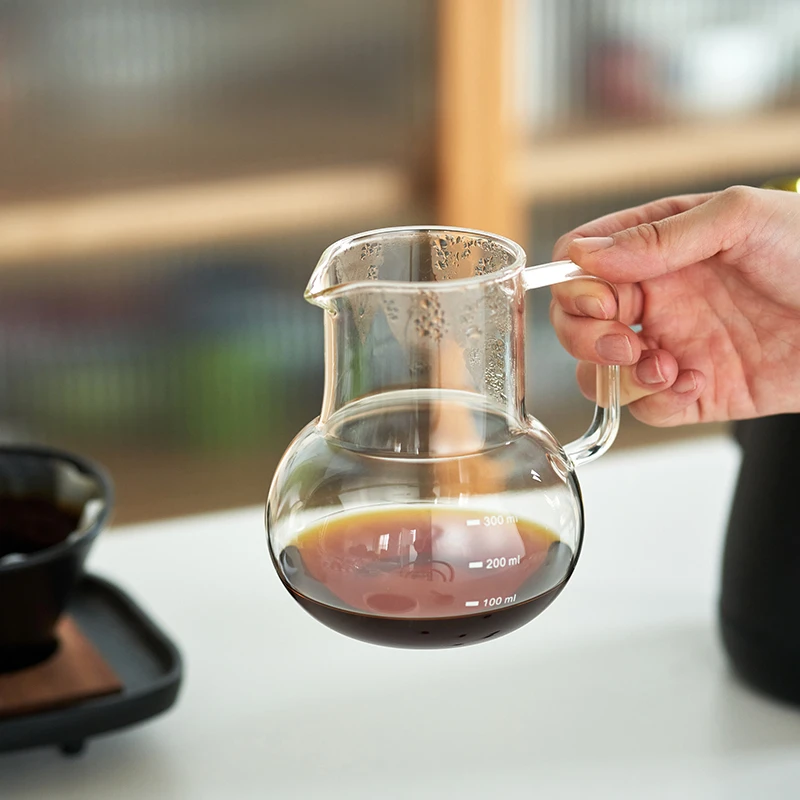 肆月思雨咖啡分享壶手冲壶滤杯器具手冲咖啡壶冲泡工具玻璃滴漏壶