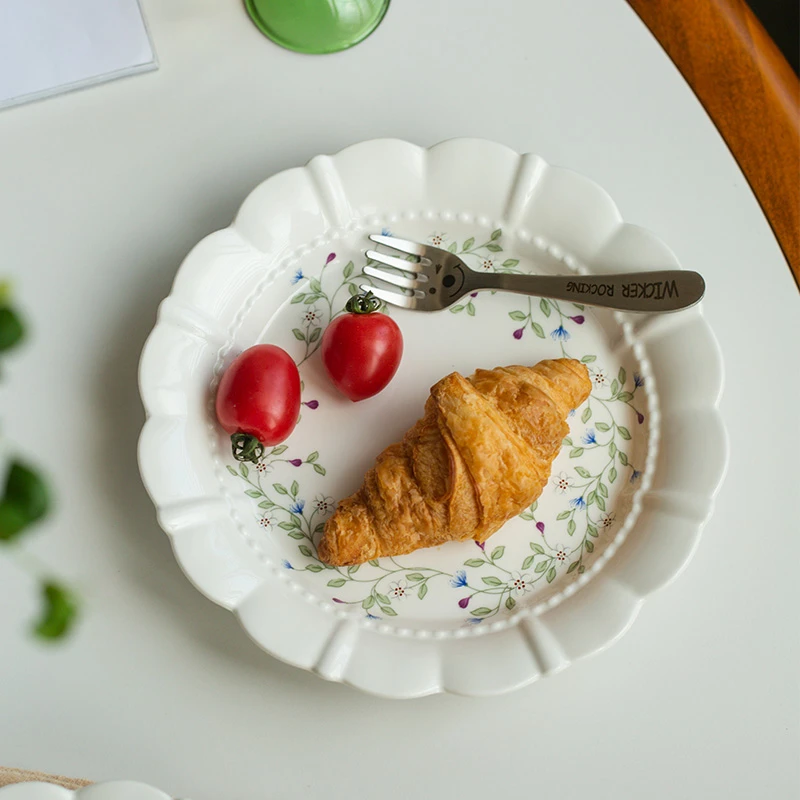 肆月芬兰盘子家用菜盘陶瓷早餐盘子2024新款高级感法式餐盘甜品盘