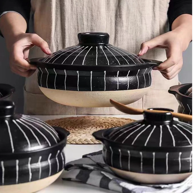 肆月寻味砂锅粥家用煲汤专用锅煲粥熬粥炖汤米线浅陶沙锅汤煲神器