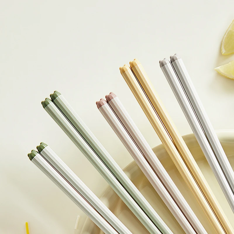 肆月从筠合金筷子家用高档新款抗菌防霉食品级防滑中式好看家庭装