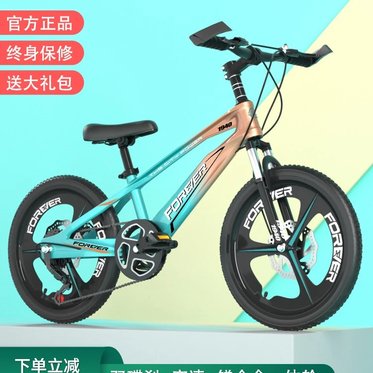 正品永久自行车8-10-12-15岁单车男女孩中大童轻便镁合金山地车