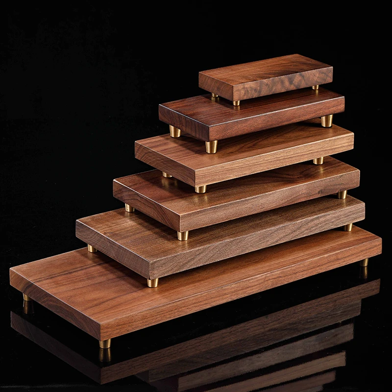 铜之父【黑胡桃原木底座】摆件工艺品多种规格可选实木底座激光刻字