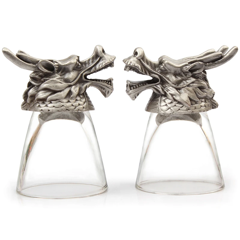 铜之父【龙年生肖纪念版酒杯一对】送老板办公室桌面装饰品礼品