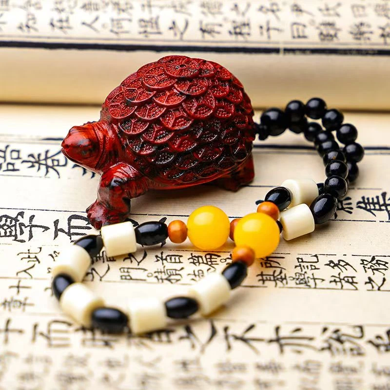 实木雕刻龟把件纯天然木解压高档雕刻手持