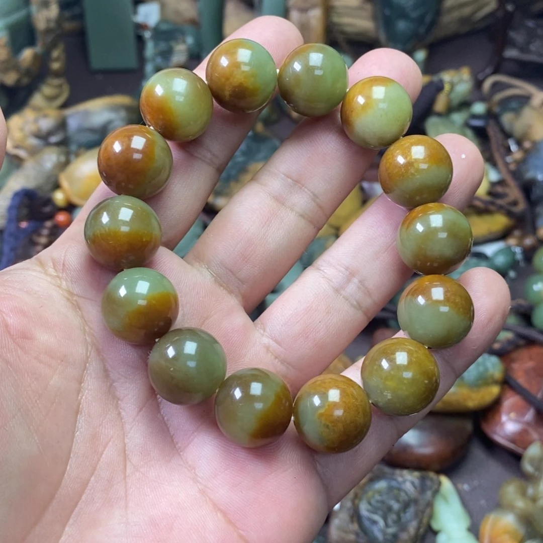 岫岩河磨玉（透闪石质玉）手链未镶嵌