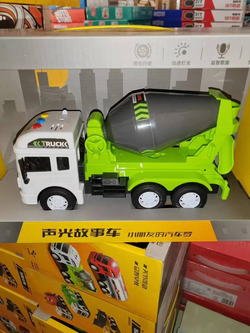 【新疆包邮】大号工程车声光故事车男孩玩具礼物集装箱仿真