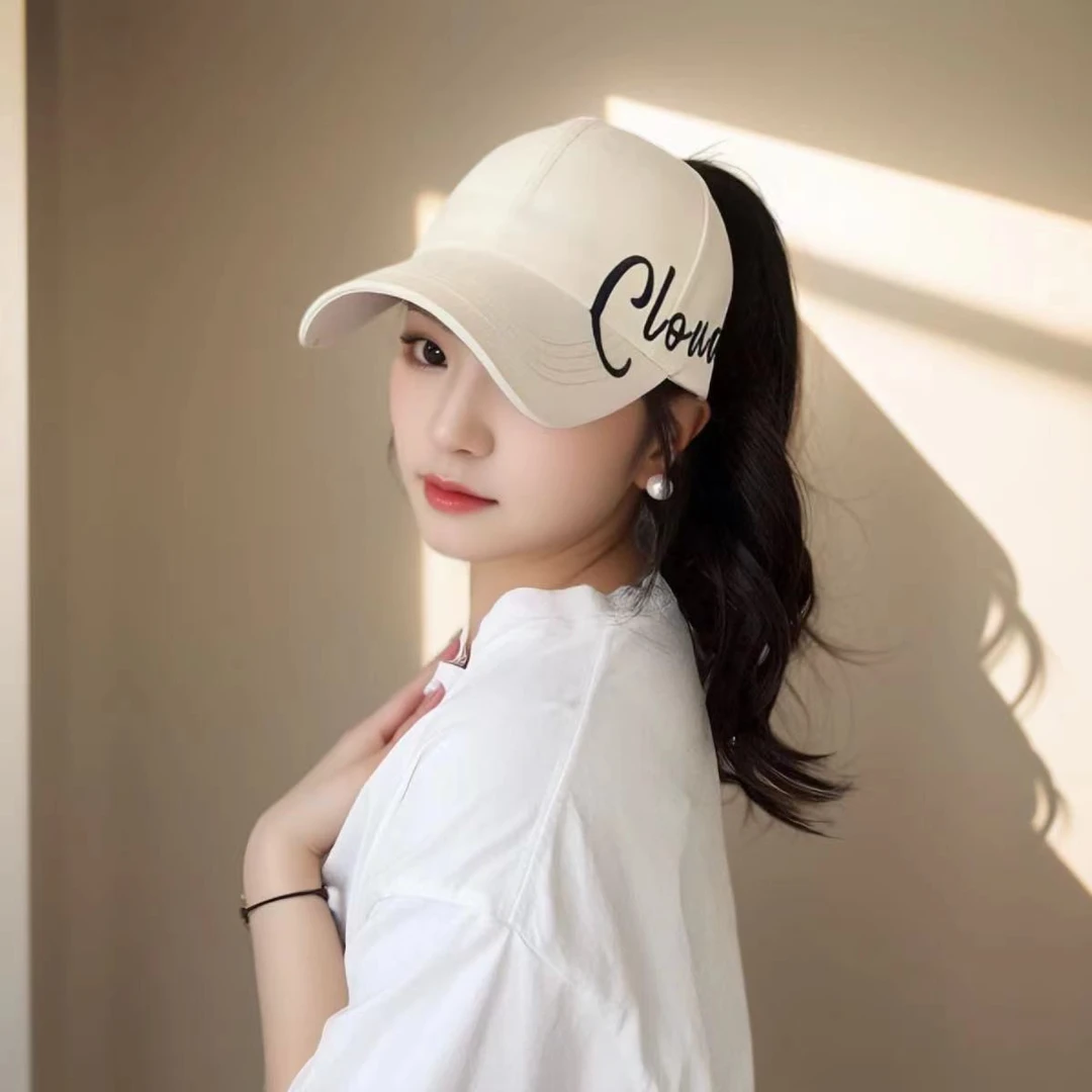 【空顶帽】大标刺绣C2025新款扎马尾球帽 遮阳防晒帽时尚百搭洋气网