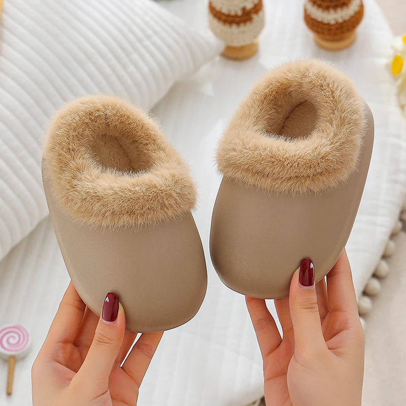 毛茸茸棉包跟EVA防水加绒厚保暖女童小孩男童雪地靴亲子宝宝鞋