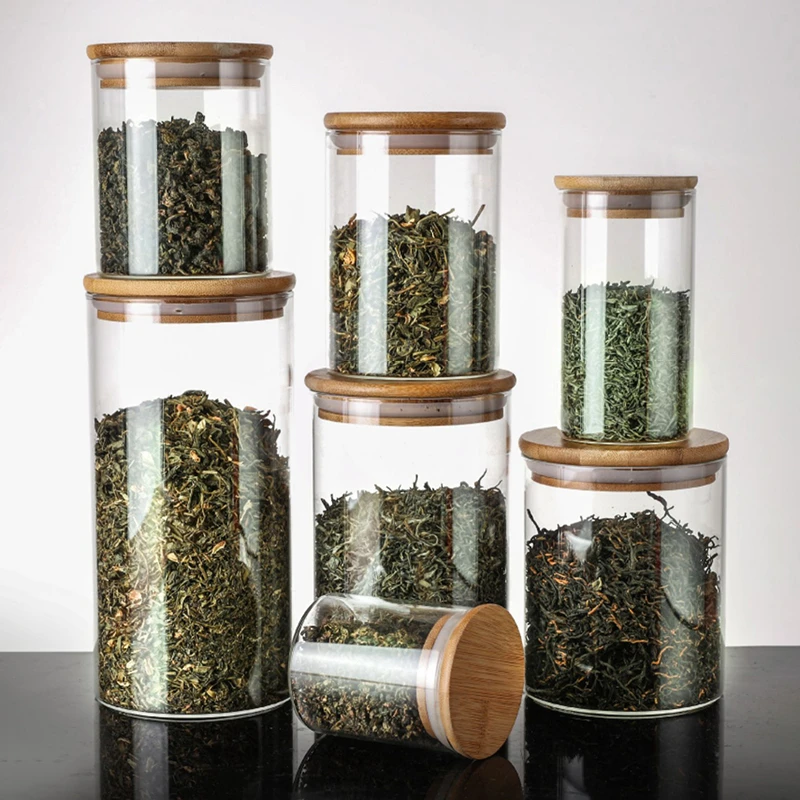 茶罐 玻璃茶叶罐 透明便携密封罐小号储存罐茶叶盒花茶玫瑰花罐子