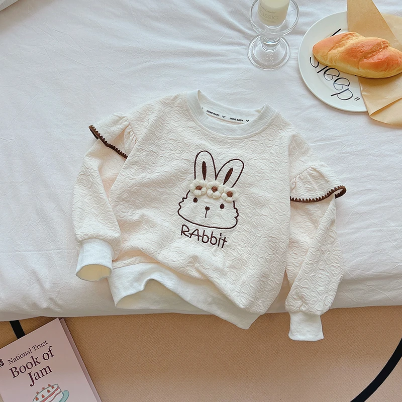 女童秋季新款中大童卫衣可爱小兔打底外穿110-160码欧若风童装