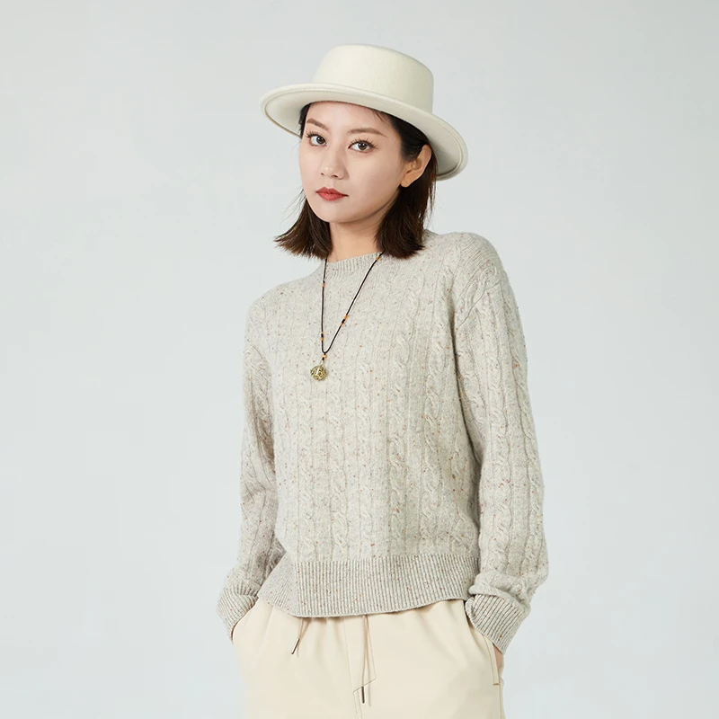 W女装瑕疵品163231168长袖针织时尚休闲女士宽松秋冬圆领显瘦秋季