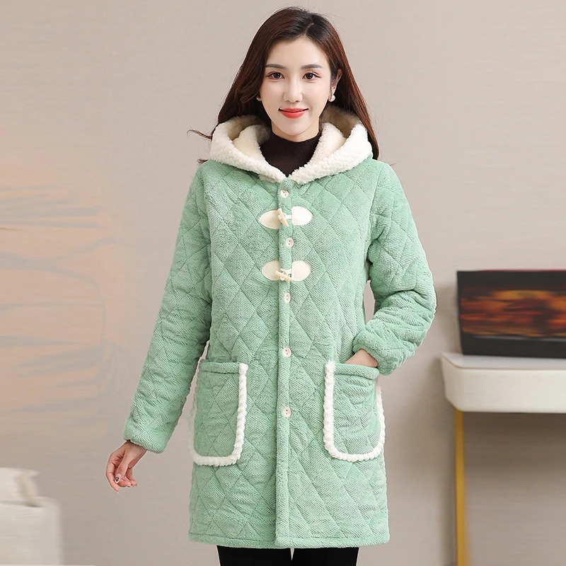 【气质丽人】25罩衣外套冬季新款棉衣加厚保暖中长款外穿居家棉服