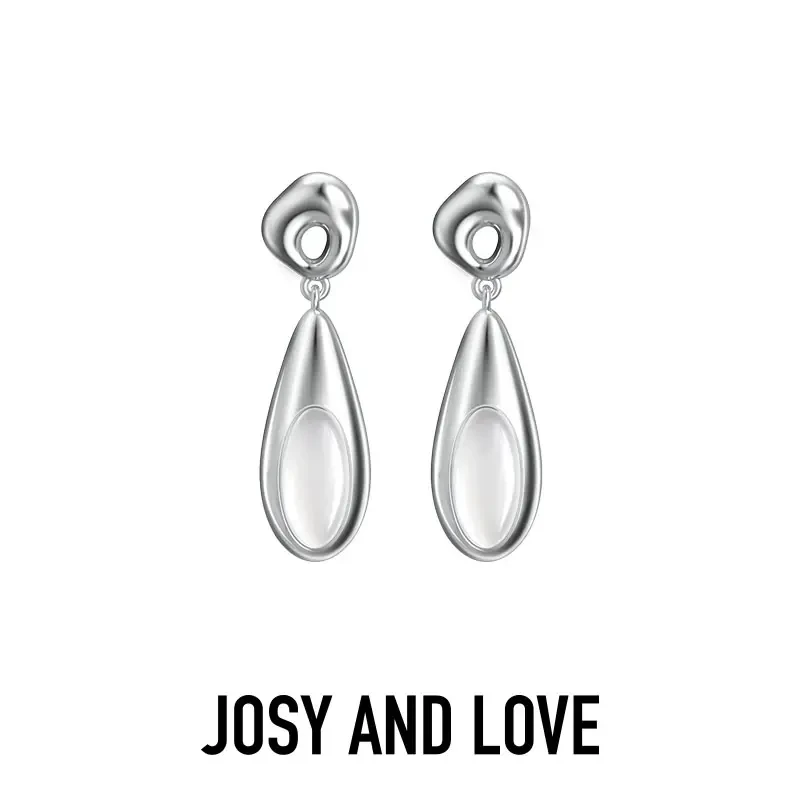 合金耳饰 josyandlove凝聚白月光流体耳钉新中式简约轻奢NG-ER02