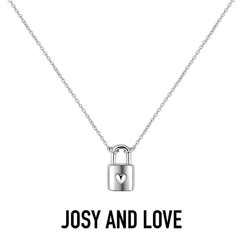 铜合金项链 josyandlove小银锁情侣简约女款爱心通勤J009