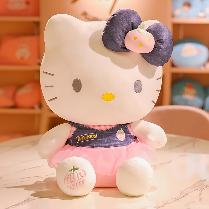 HELLO KITTY/凯蒂猫正版公仔毛绒玩具可爱牛仔裙玩偶女孩子礼物