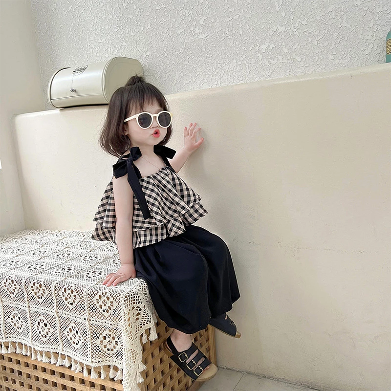【YouMi】高端女童夏装套装童装儿童服装夏季吊带两件套小孩衣服