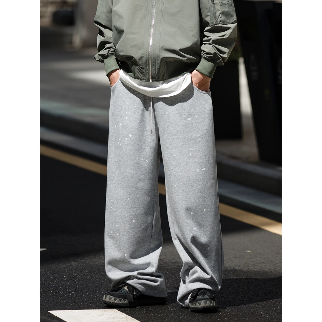 秋季新款日系泼墨长裤复古简约卫裤港风ins潮流青少年 LF24276