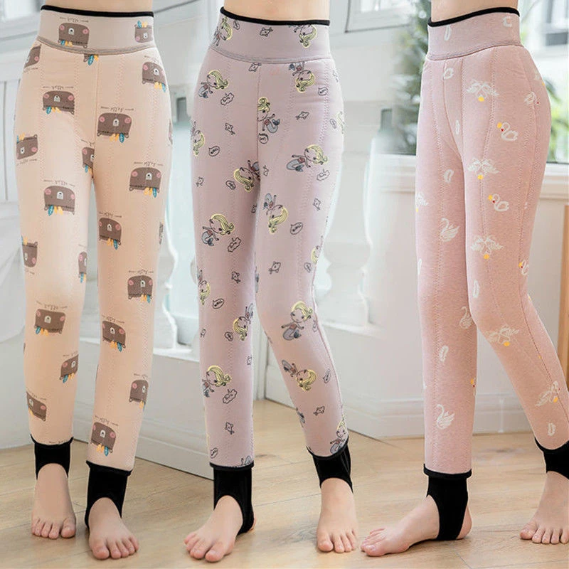 女童蚕丝保暖裤冬季新款儿童宝宝外穿洋气北方保暖中大童特厚棉裤