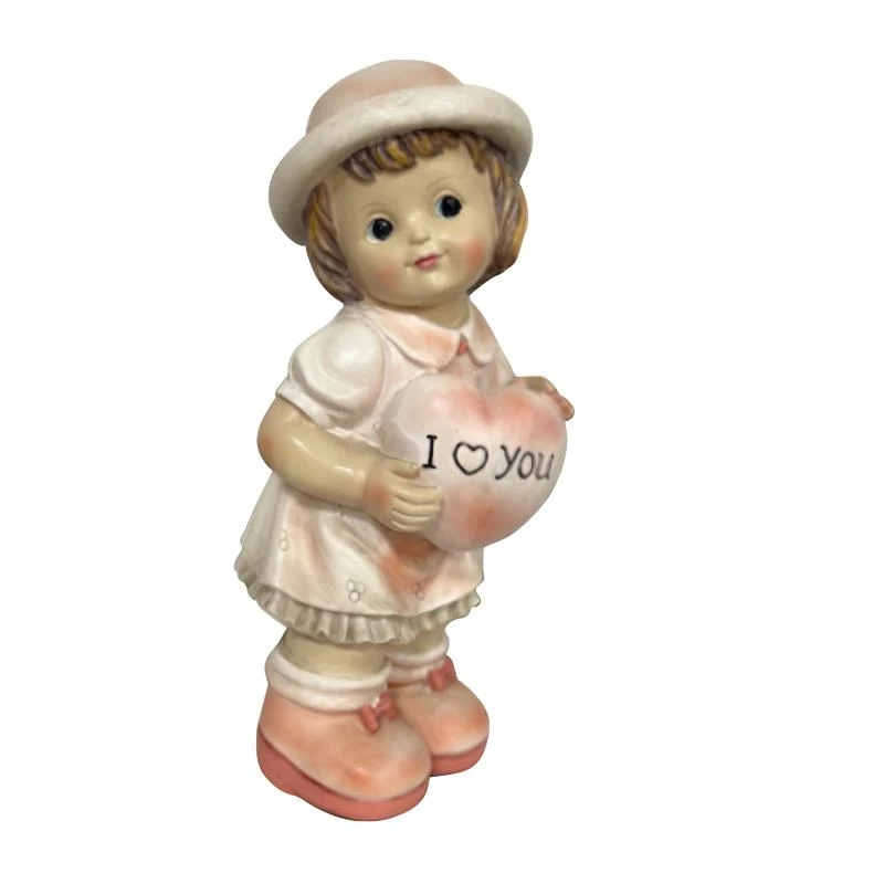 2024新款欧式拿爱心女孩户外摆件
