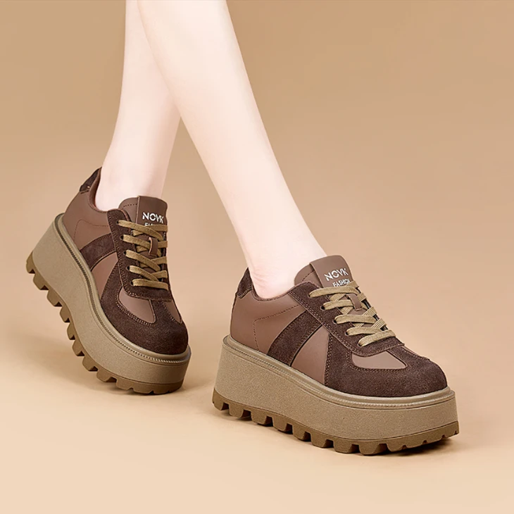 厚底运动休闲爆款德训鞋2025春季新款透气软底时尚炸街老爹鞋ins