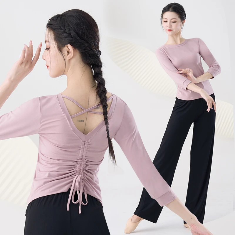 舞蹈练功服装女中国古典舞成人莫代尔上衣形体基础训练现代舞衣服