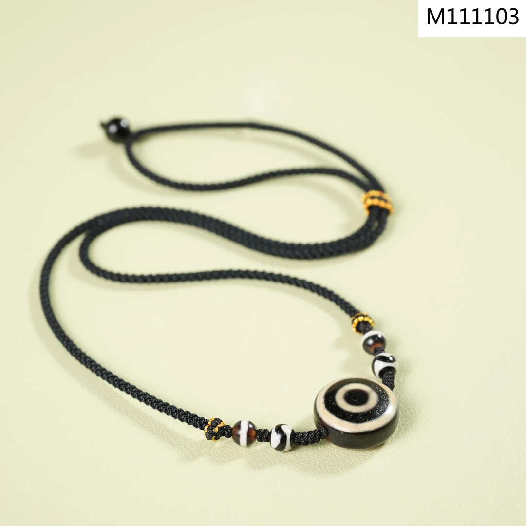 【老掌柜】智慧羊板眼玛瑙项链 M111103