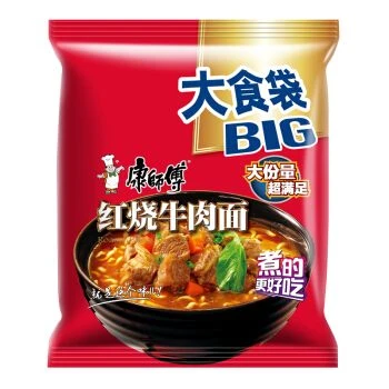 康师傅大食袋红烧牛肉袋面145g/包