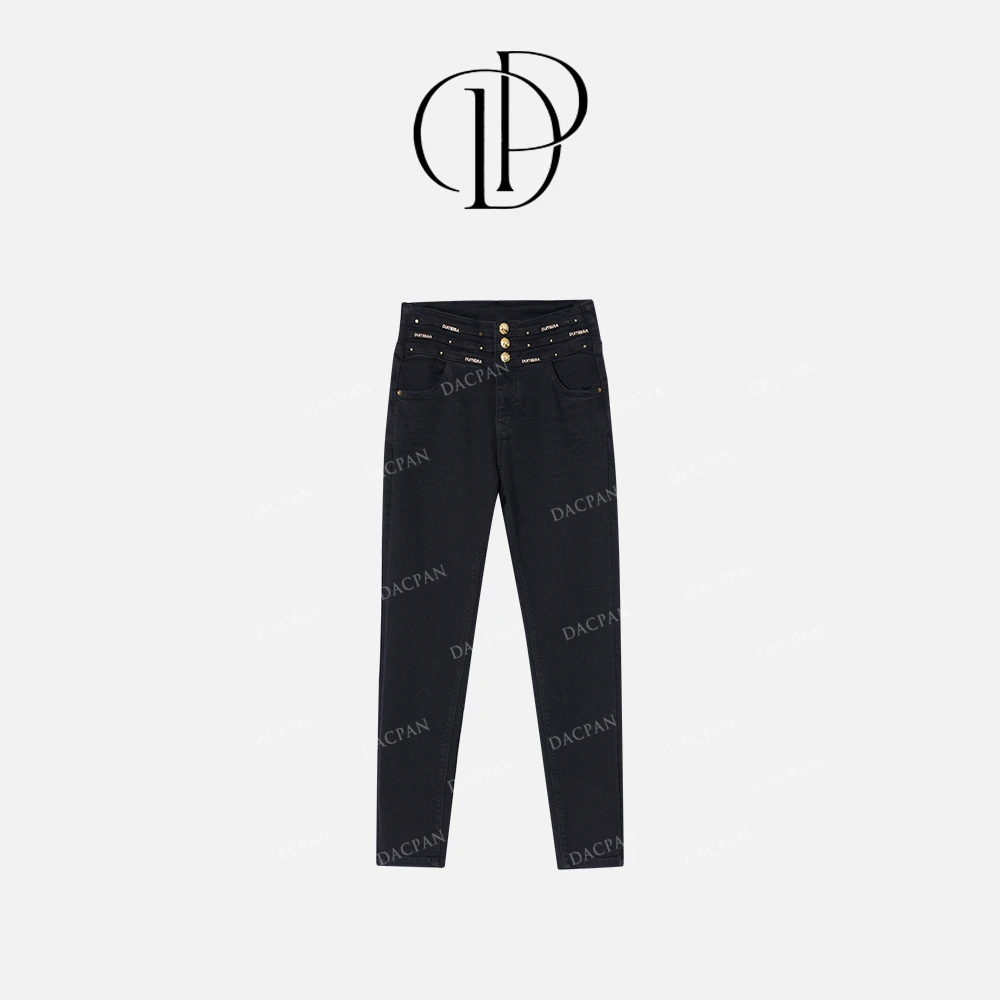 DACPAN-“魔女曲线”3扣高腰弹力小脚牛仔裤    2024/盼•PP 8391
