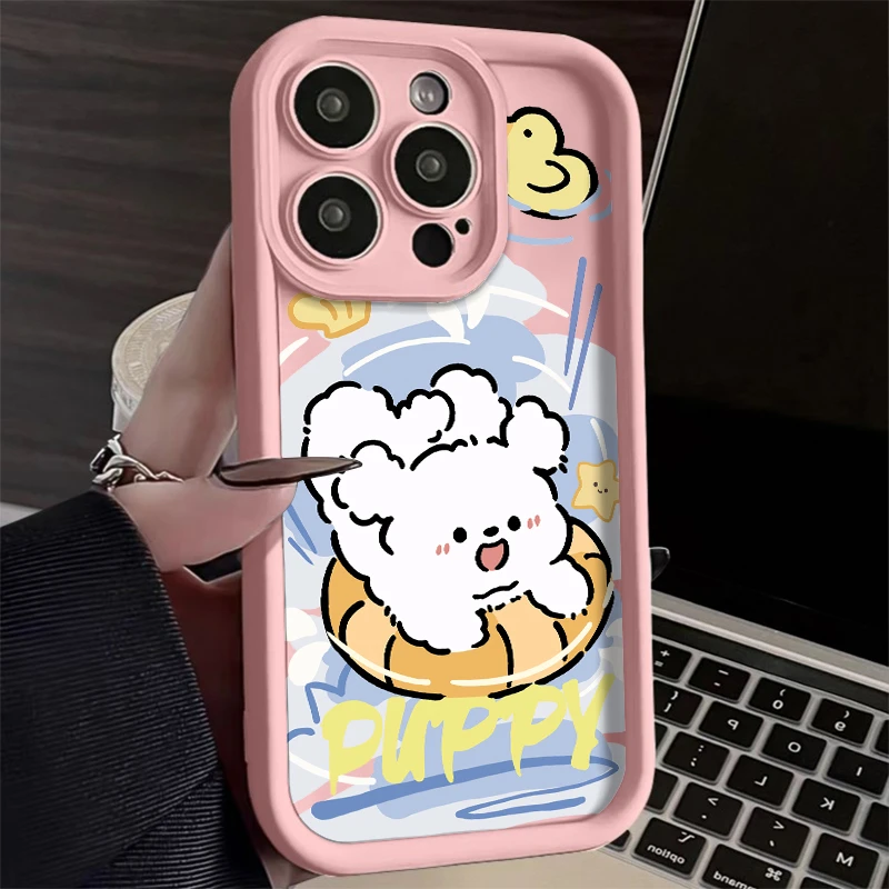 清爽游泳狗iphone15苹果14promax手机壳华为OPPO荣耀vivo小米13女