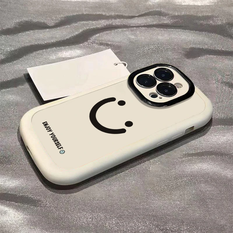 简约小众笑脸华为OPPOvivo小米14苹果13iPhone15promax手机壳软胶
