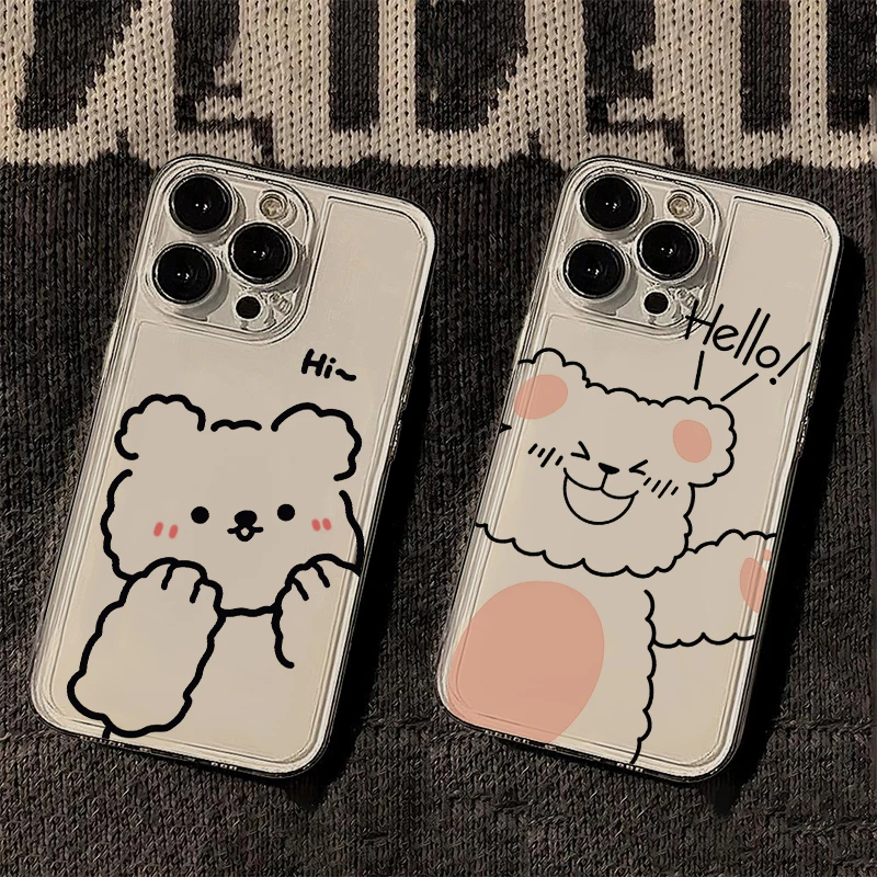 Hello小熊iphone15苹果14promax手机壳透明华为vivo小米oppo荣耀p