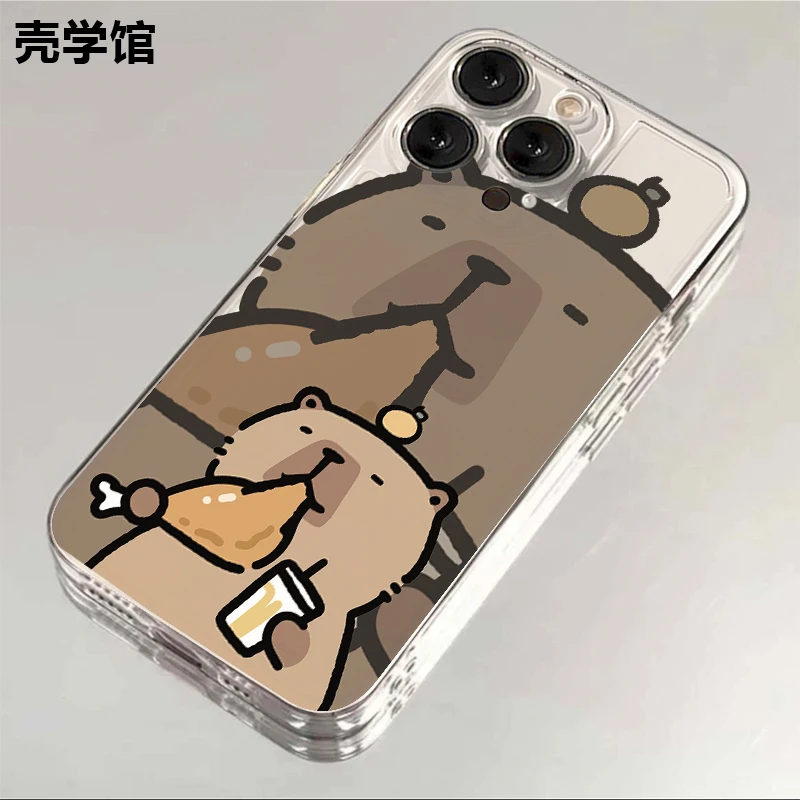 壳学馆吃鸡腿海豚适用iphone15苹果14手机壳华为vivo小米oppo软套