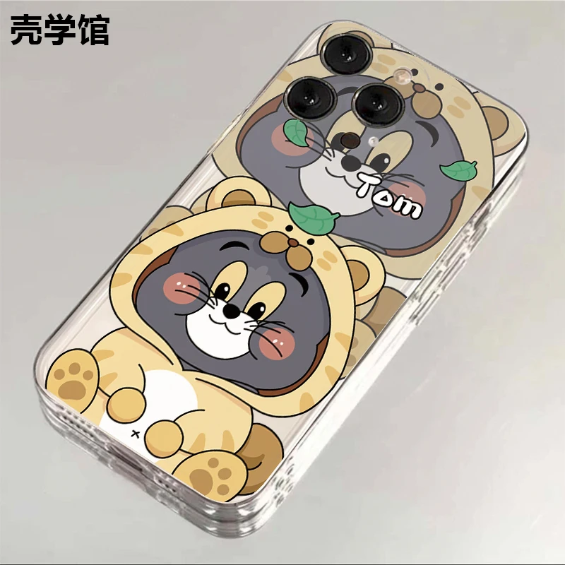 壳学馆公仔汤姆适用苹果15手机壳iPhone14透明13防摔全包12创意11