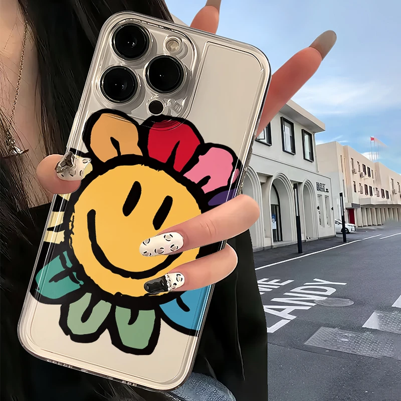 ins太阳花iphone15/13苹果14pro手机壳华为vivo小米oppo荣耀软壳e