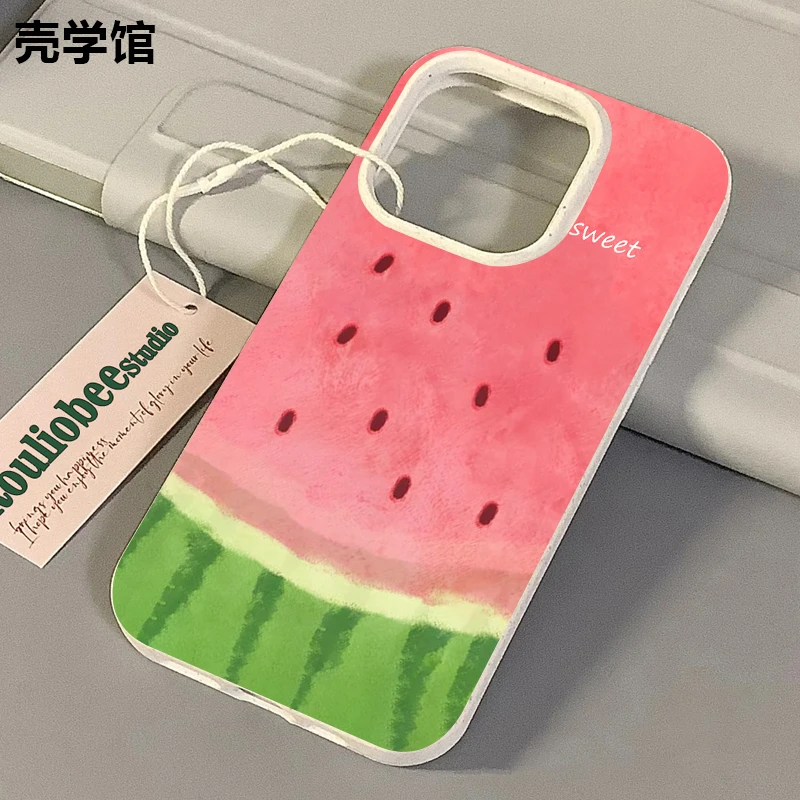 壳学馆夏日西瓜适用苹果15手机壳iPhone14promax小麦软胶13创意12