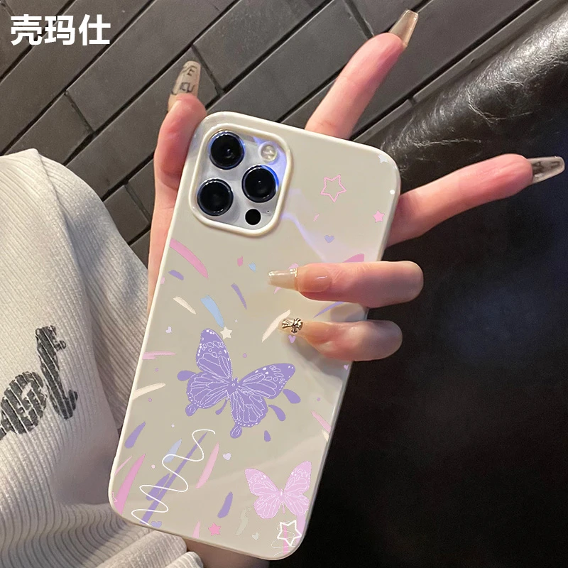 壳玛仕星星蝴蝶适用苹果15promax手机壳iphone12/14/13透明8p网红