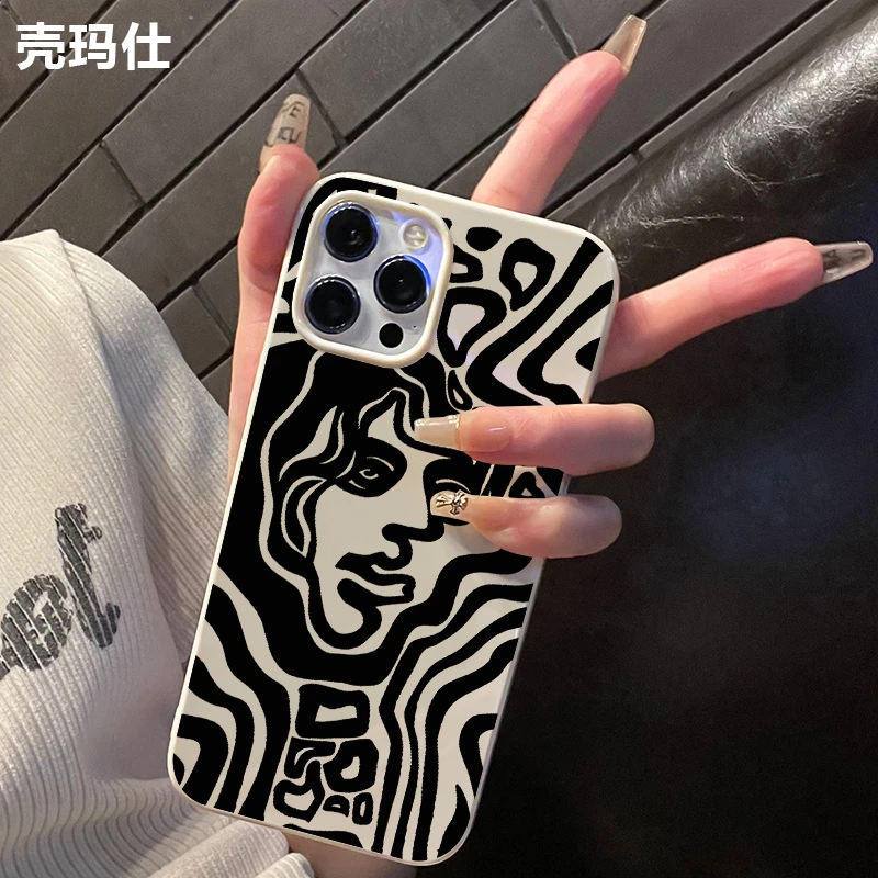 壳玛仕创意艺术适用苹果15promax手机壳iphone12/14/13透明8p网红