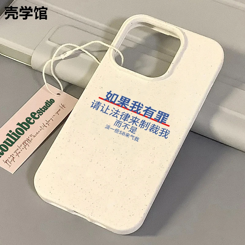壳学馆如果我有罪适用苹果15手机壳iPhone14promax小麦软胶13创意