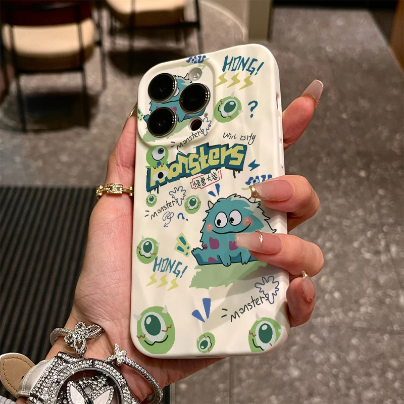 怪兽大学iPhone15/14promax手机壳苹果13p全包软套高级肤感褶皱12