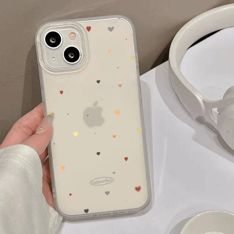 壳学馆色彩爱心适用苹果15手机壳iPhone14promax大孔13防摔12创意