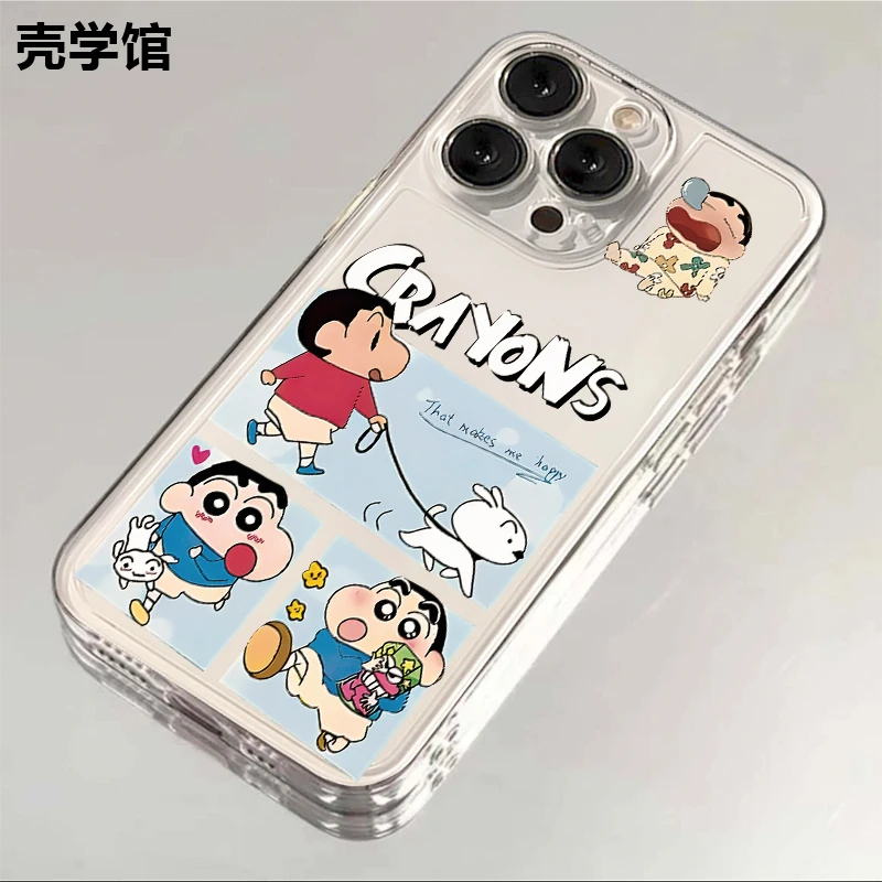 壳学馆三格蜡笔小新适用iphone15苹果14手机壳华为vivo小米oppo软