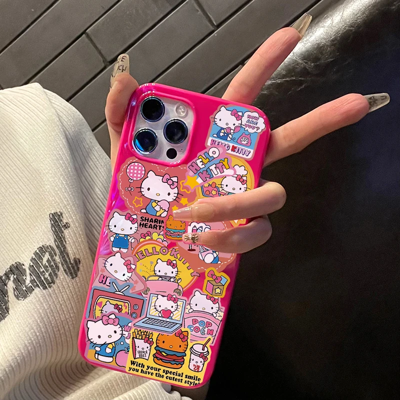 壳学馆凯蒂猫适用苹果15手机壳iPhone14promax果冻13防摔12女软11