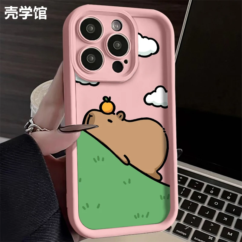 壳学馆趴趴河豚适用苹果15手机壳iPhone14promax磨砂13防摔12情侣