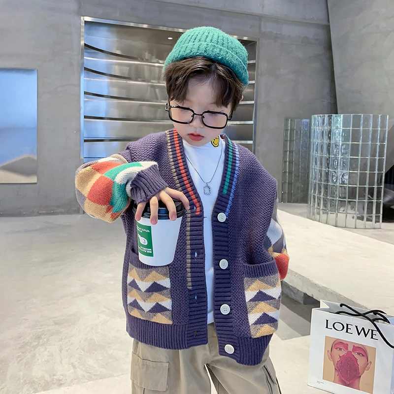 韩国AS品牌正品男童春秋冬装针织毛衣开衫外套K214MY805