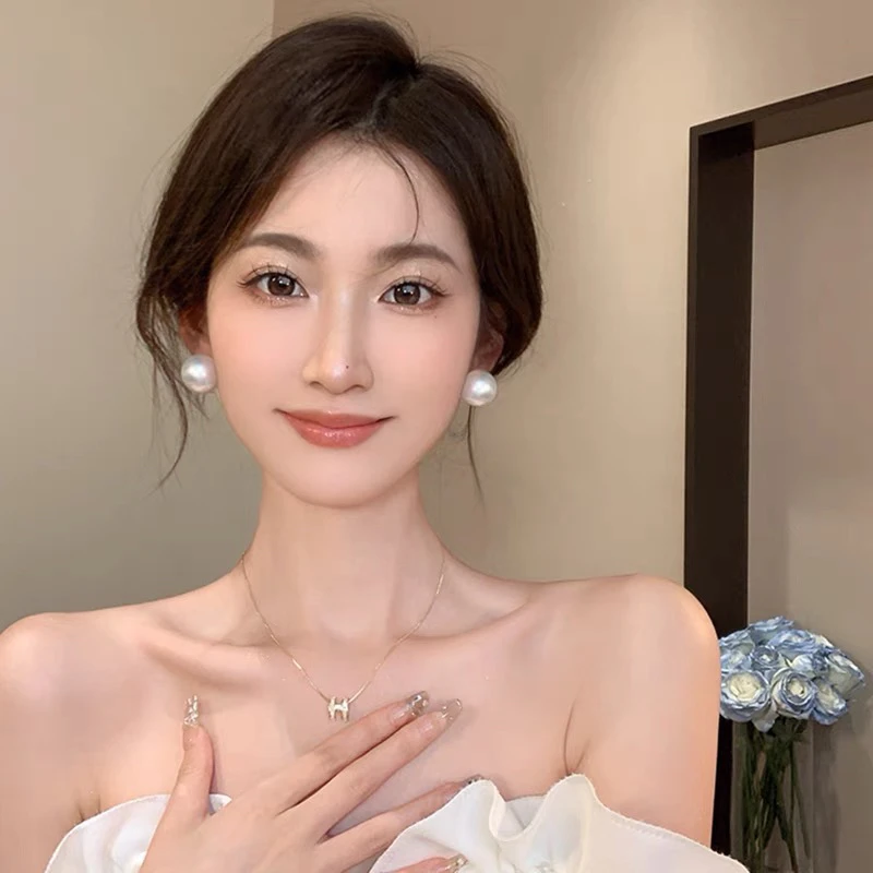 非金属耳饰 s925养耳洞仿珍珠耳钉女耳环轻奢高级感设计耳饰