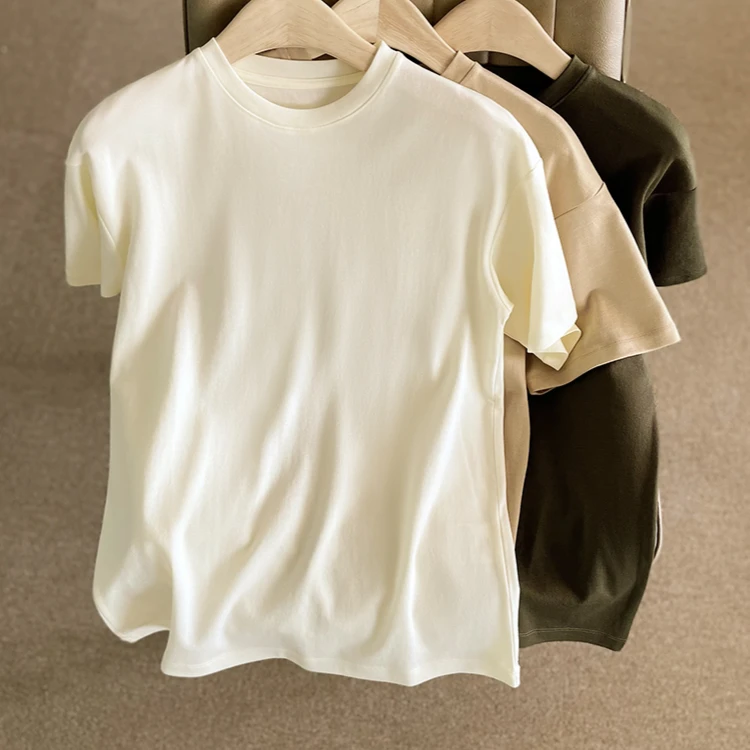 394号【年末狂欢】不退换 温润细腻 宽松休闲百搭纯色T恤 TX2061492