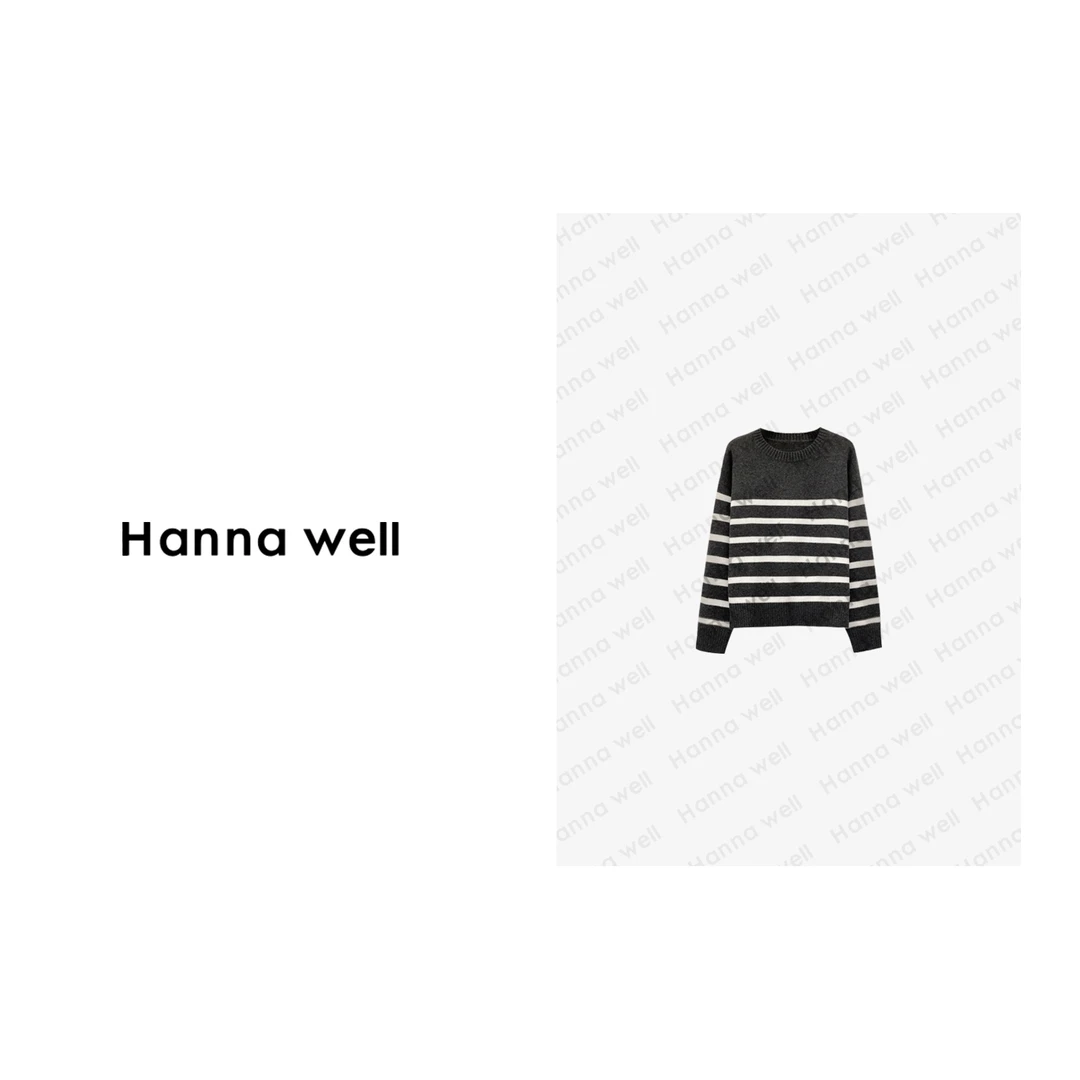 【年中福利】条纹衫时尚百搭钉珠撞色针织毛衣 MY3D2077 烟雨条纹my