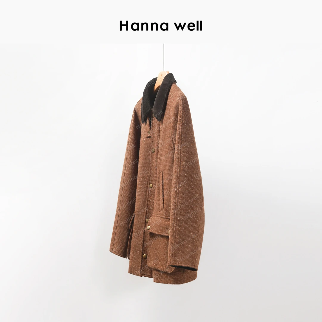 妞姐自制 “文艺复兴” 巴恩风！羊毛花纱撞色夹棉外套 WT4C11973